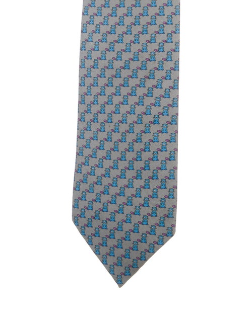 Hermès Pattern Print Silk Tie