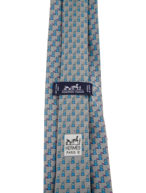 Hermès Pattern Print Silk Tie
