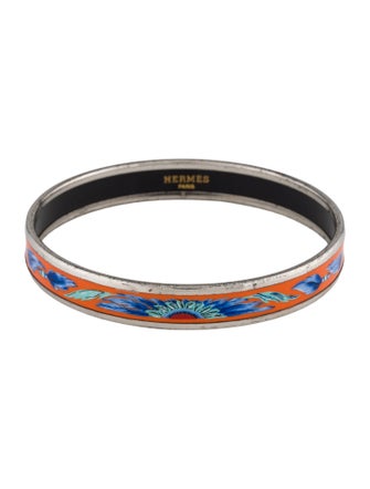 Hermès Enamel Narrow Bangle Bracelet