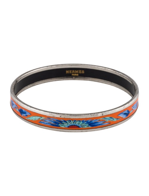 Hermès Enamel Narrow Bangle Bracelet