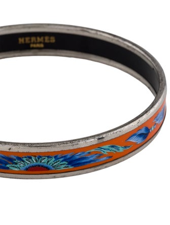 Hermès Enamel Narrow Bangle Bracelet