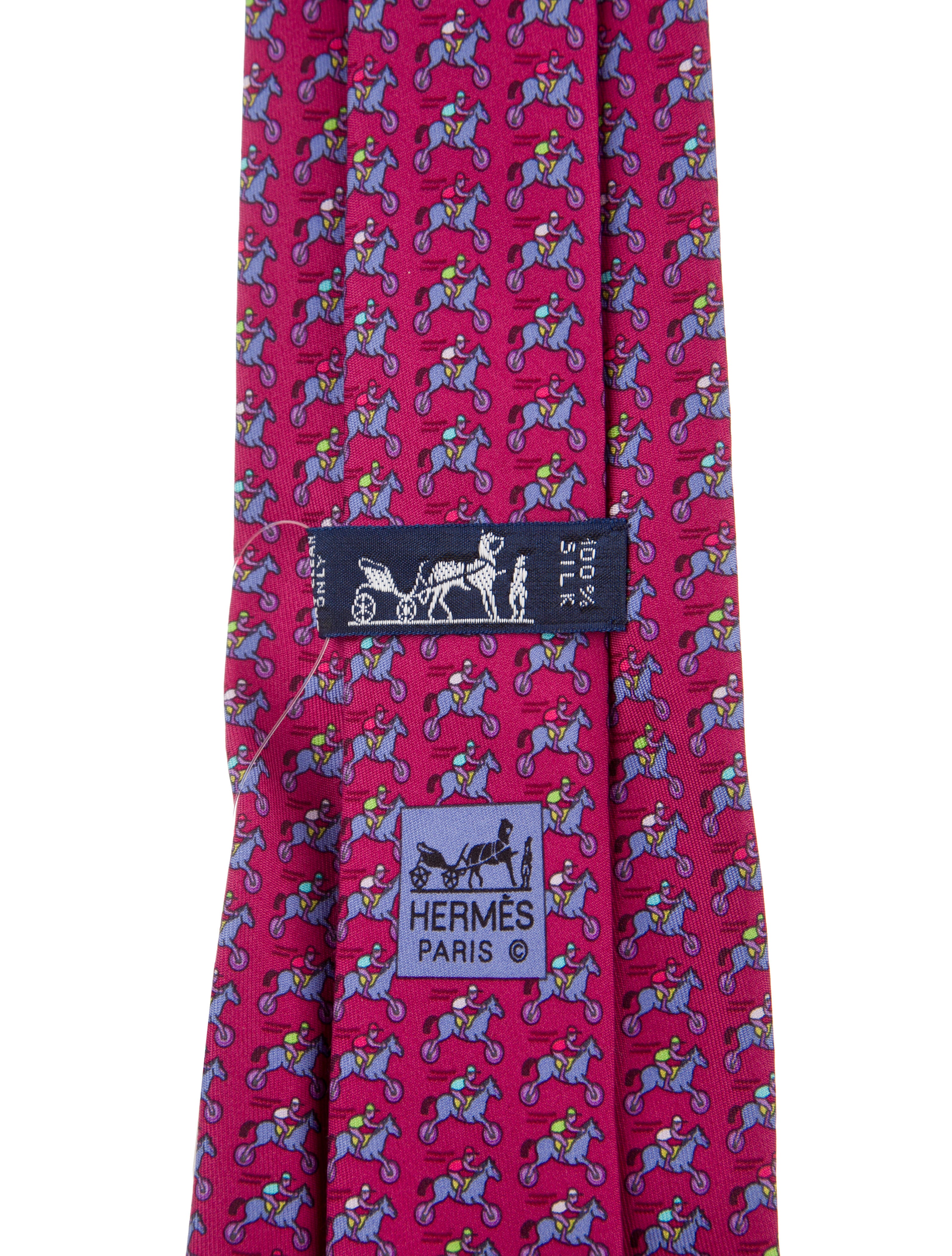 Hermès Pattern Print Silk Tie