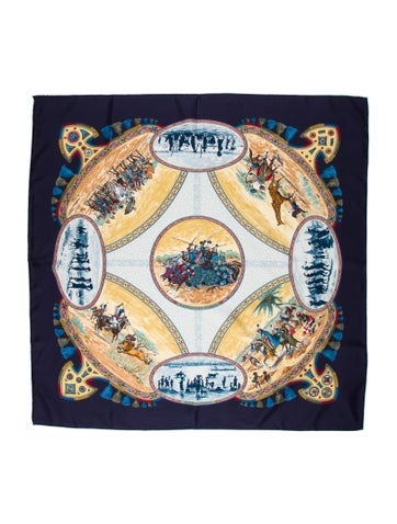 Hermès Scarves and Shawls Cavaliers Peuls Silk Scarf 90cm