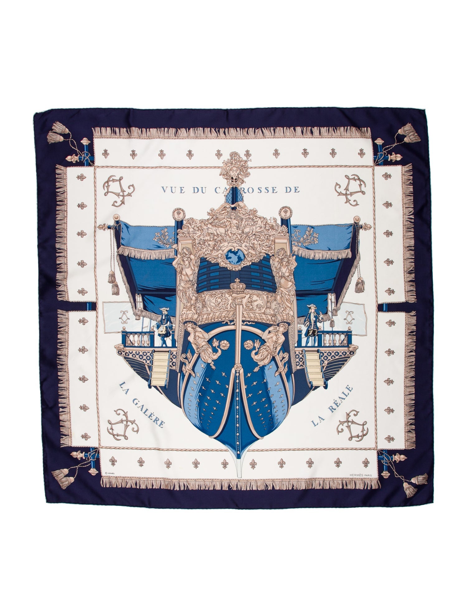 Hermès Vue du Carosse de la Galère la Réale Silk Scarf