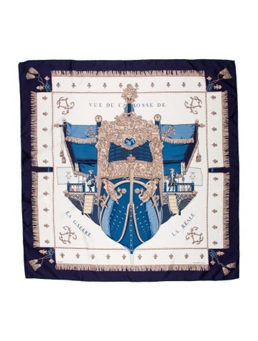 Hermès Scarves and Shawls Vue du Carosse de la Galère Réale Silk Scarf 90cm