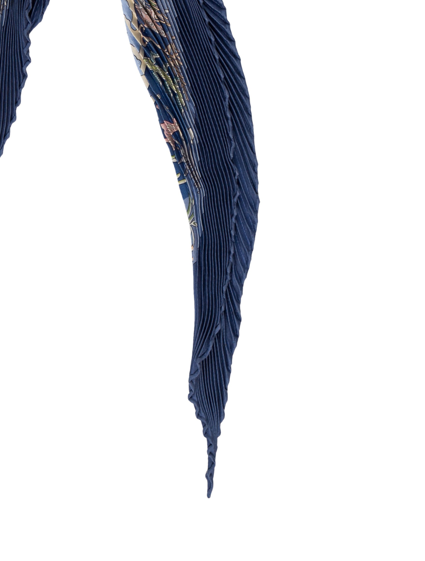 Hermès Rives Fertiles Silk Plissé Scarf