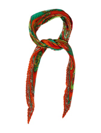 Hermès Belles du Mexique Silk Plissé Scarf