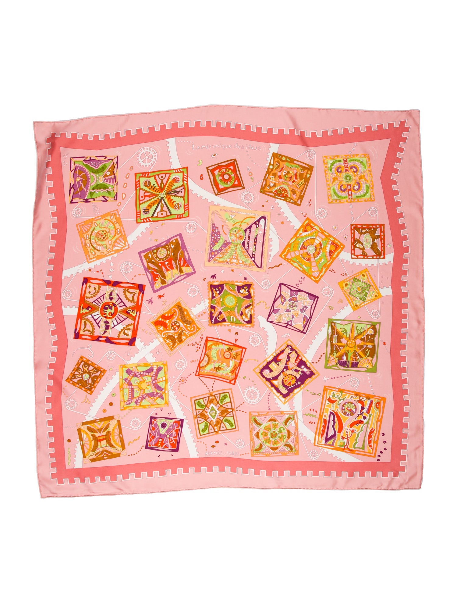 Hermès La Mécanique des Idées Silk Scarf