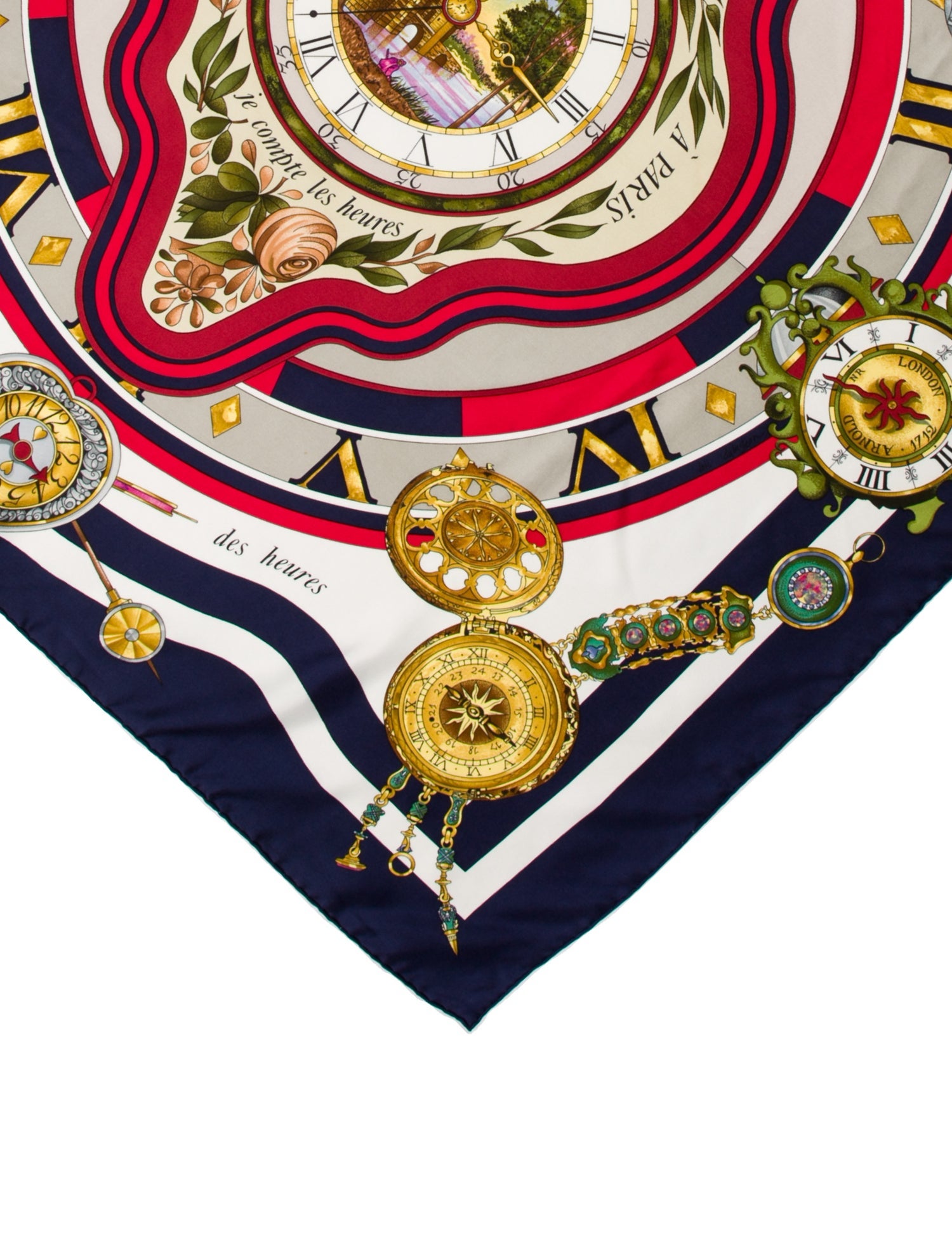 Hermès Parmi les Fleurs, Je Compte les Heures Silk Scarf