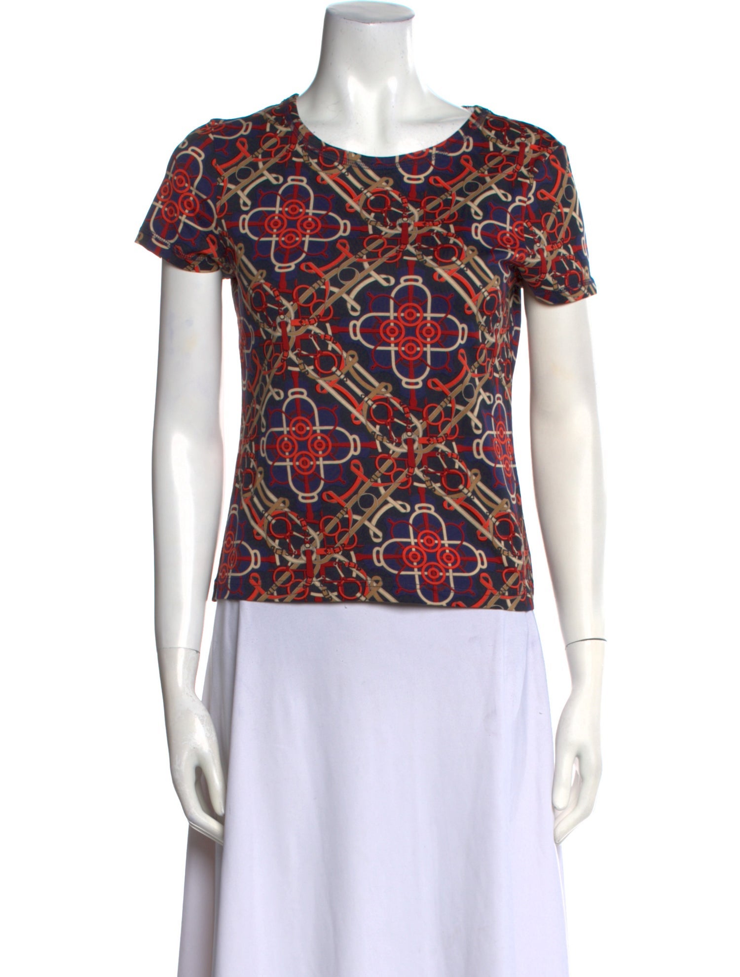 Hermès Printed Scoop Neck T-Shirt