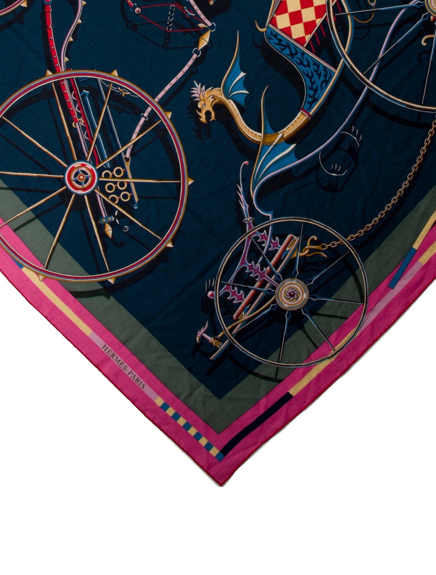 Hermès Voitures En Equilibre Cashmere Shawl