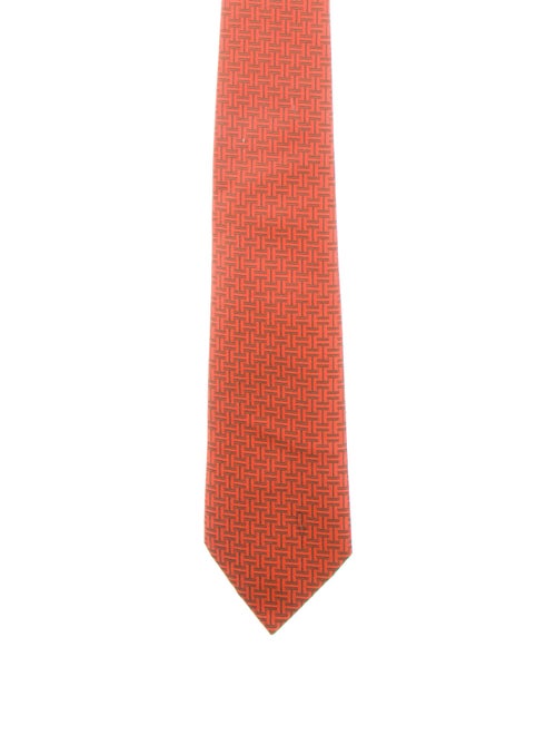 Hermès Pattern Print Silk Tie