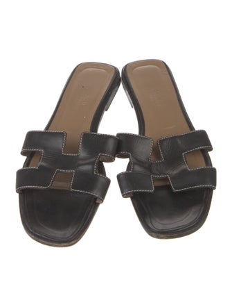 Hermès Oran Leather Slides