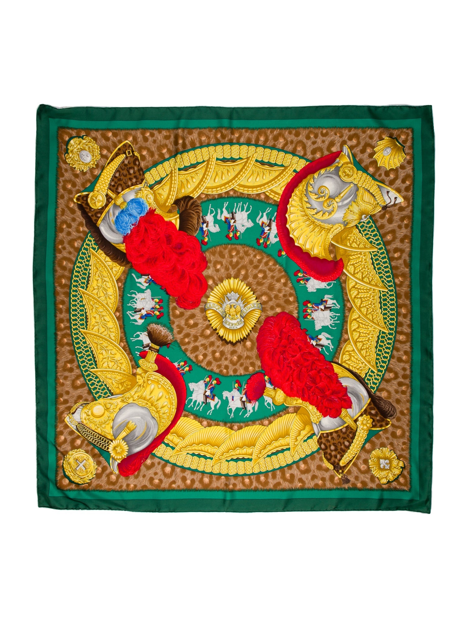 Hermès Casques et Plumets Silk Scarf