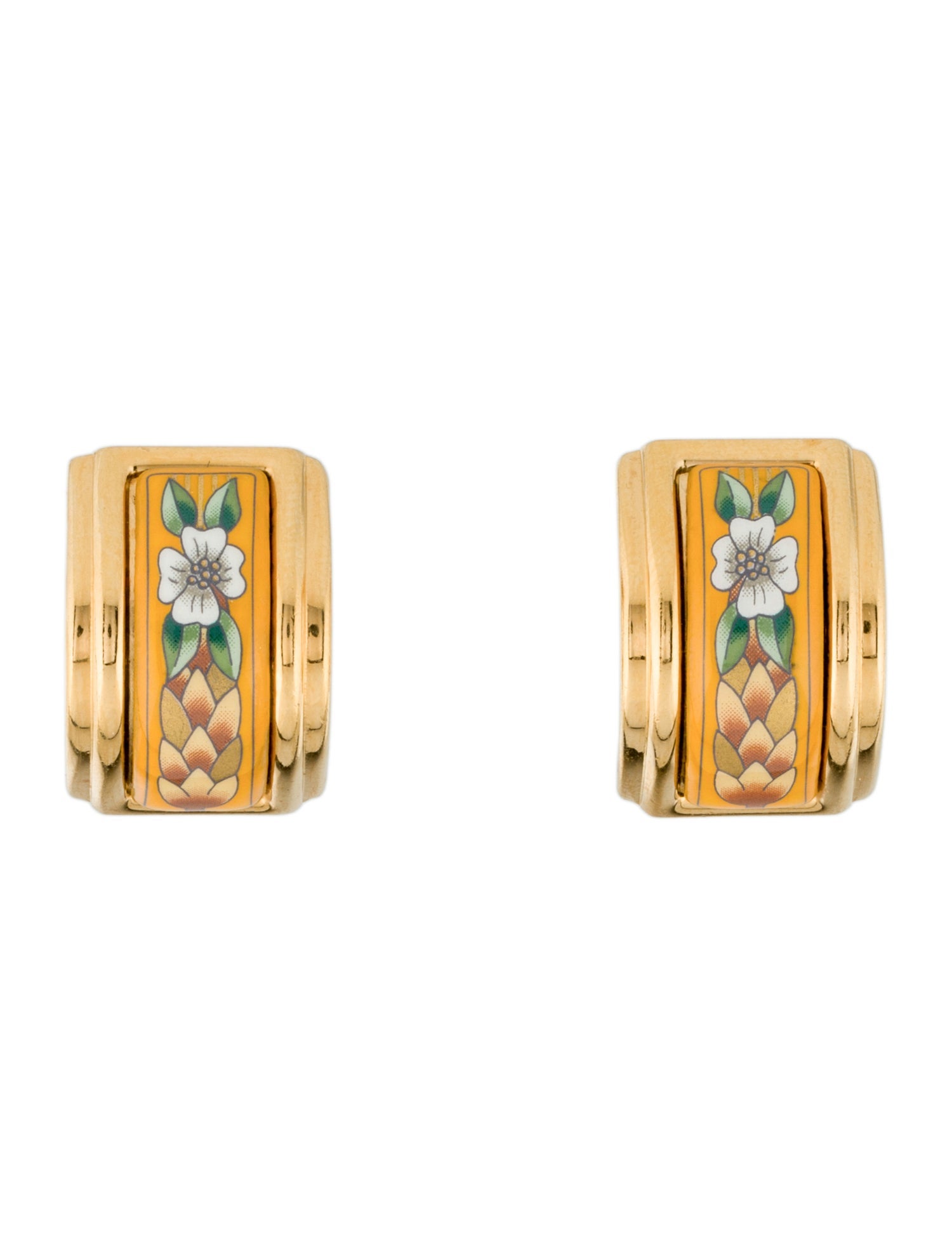 Hermès Vintage Enamel Clip-on Earrings