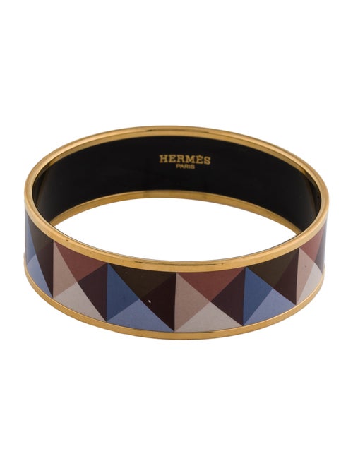Hermès Wide Enamel Bangle Bracelet