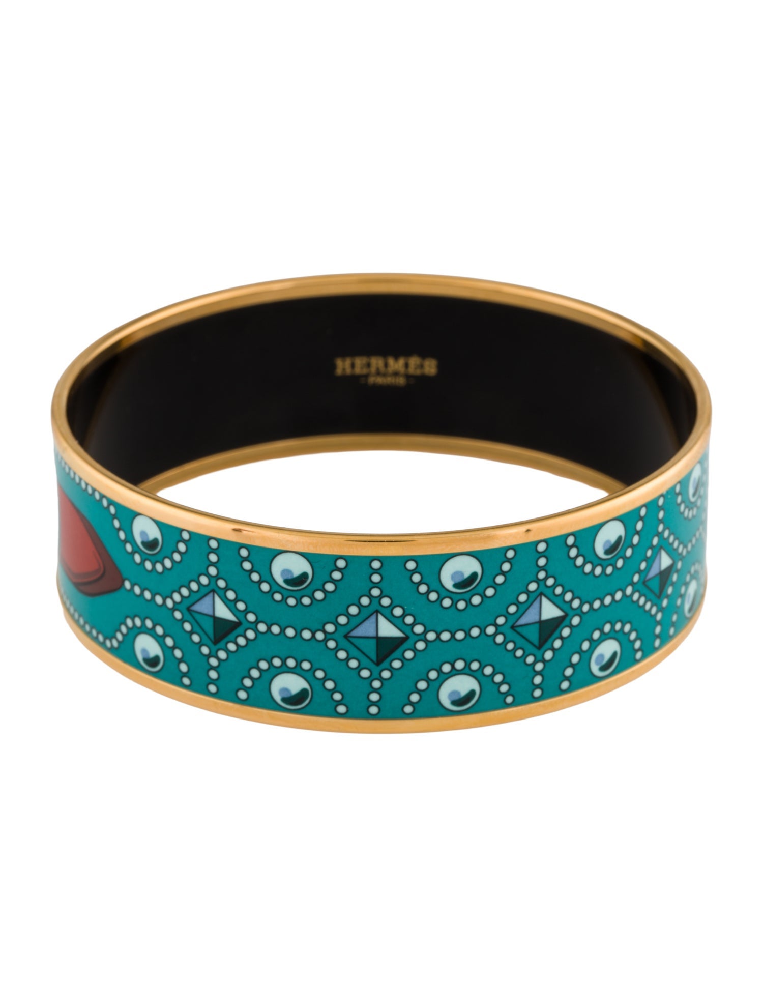 Hermès Enamel Wide Bangle Bracelet