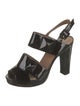 Hermès Patent Leather Printed Slingback Sandals
