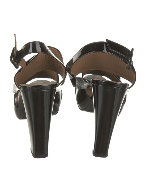 Hermès Patent Leather Printed Slingback Sandals