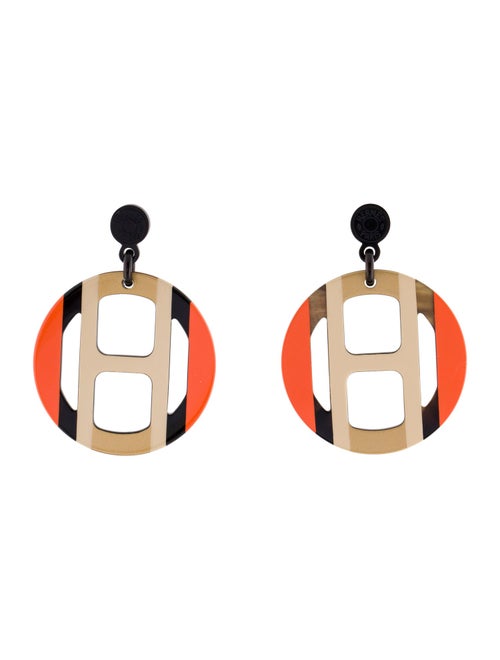 Hermès H Equipe Drop Earrings