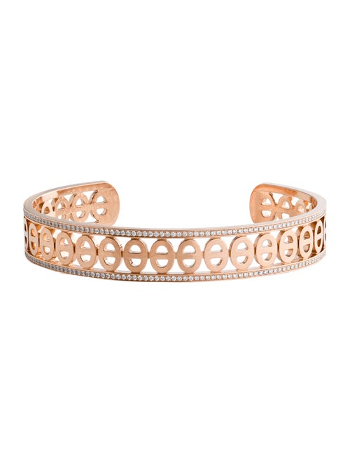 Hermès 18K 1.11ctw Diamond Chaine d'ancre Divine Cuff Bracelet