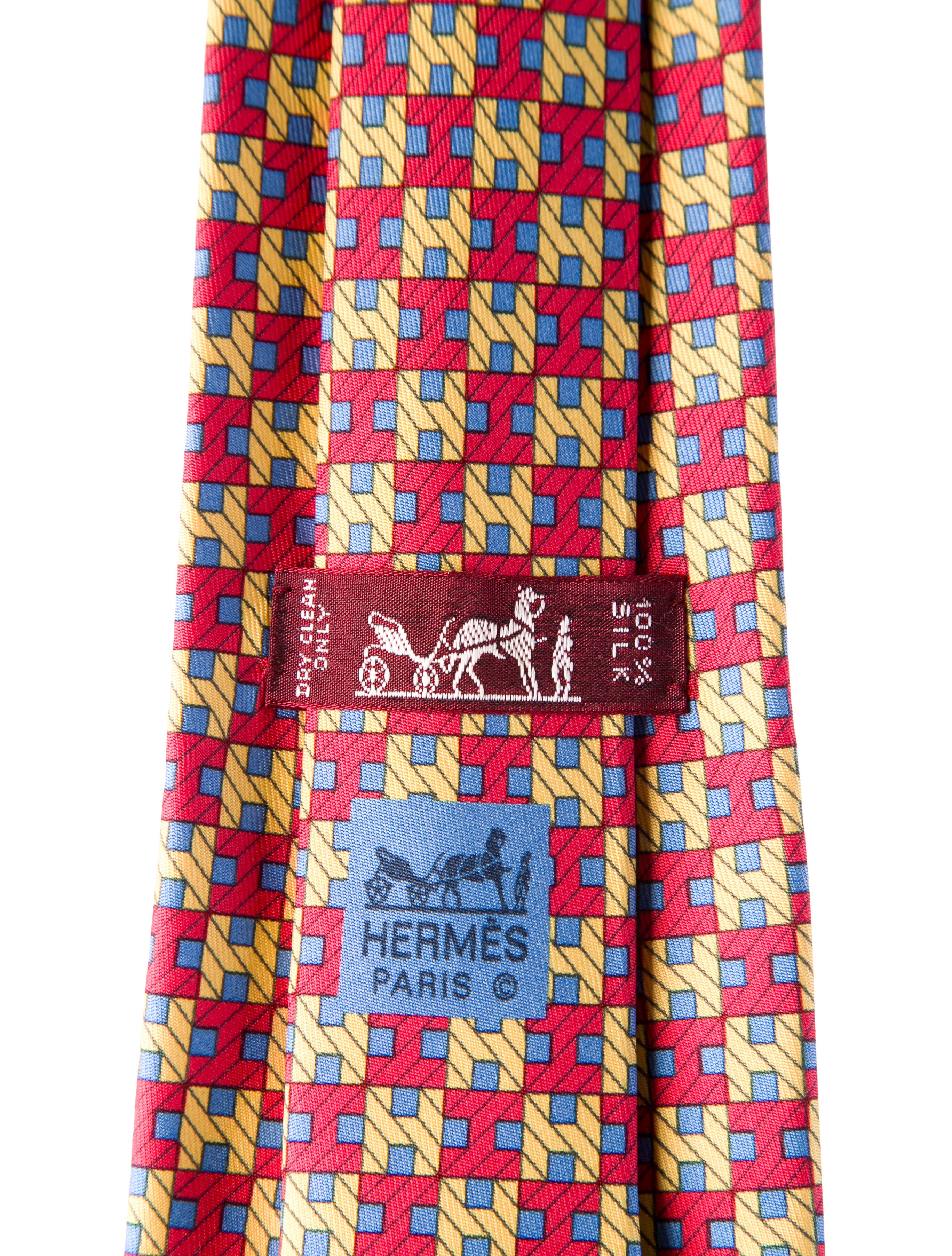 Hermès patterned silk tie