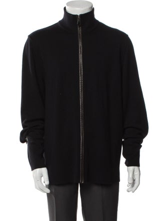 Hermès Leather Zip-Up Sweater