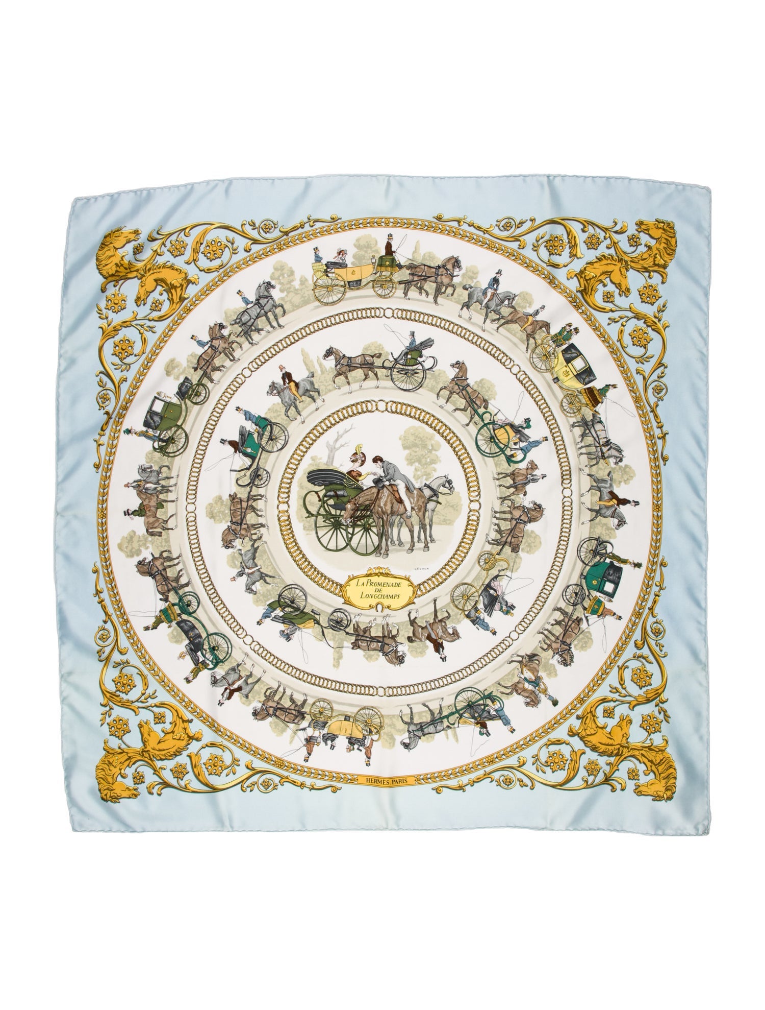 Hermès La Promenade De Longchamps Silk Scarf