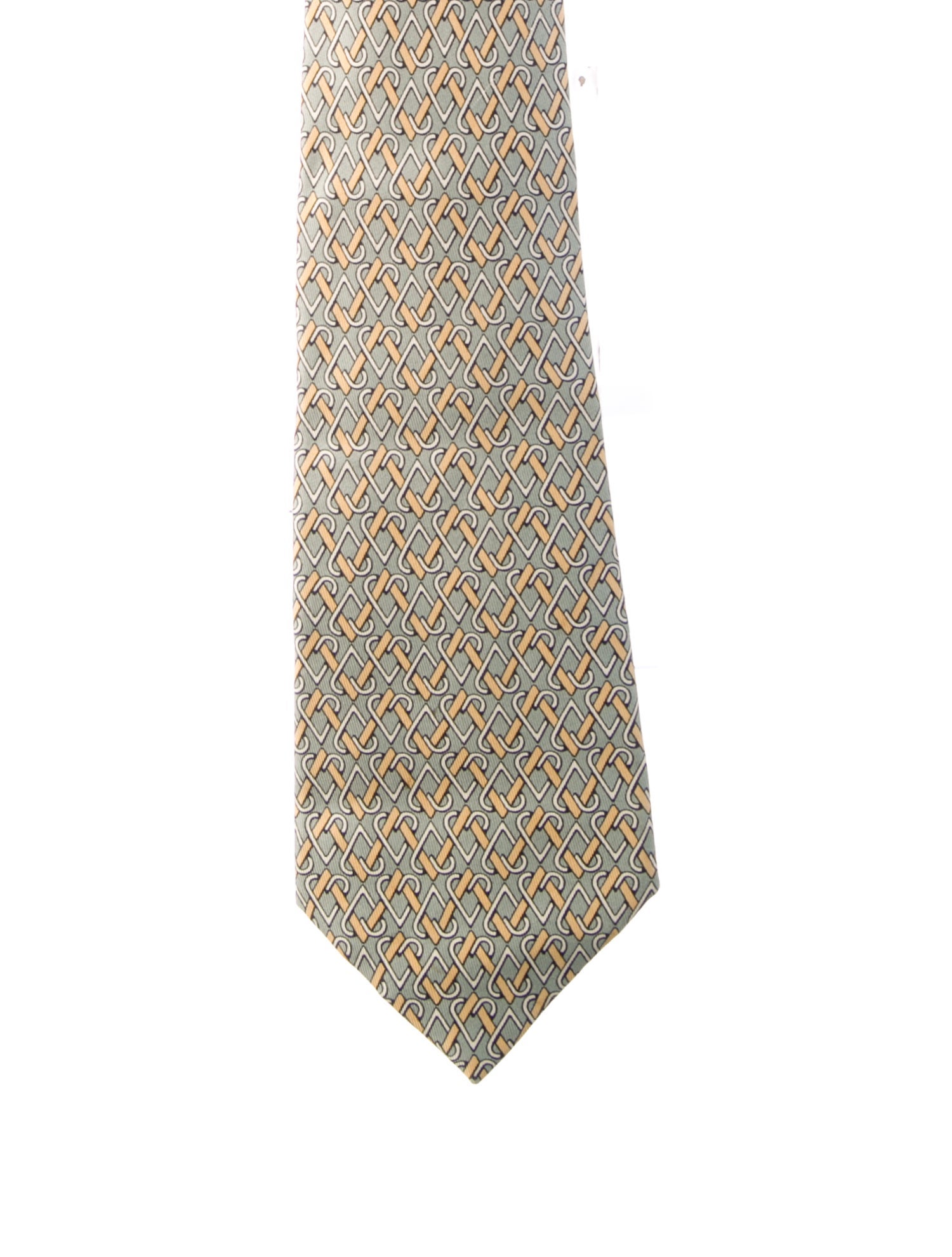 Hermès Silk green pattern tie