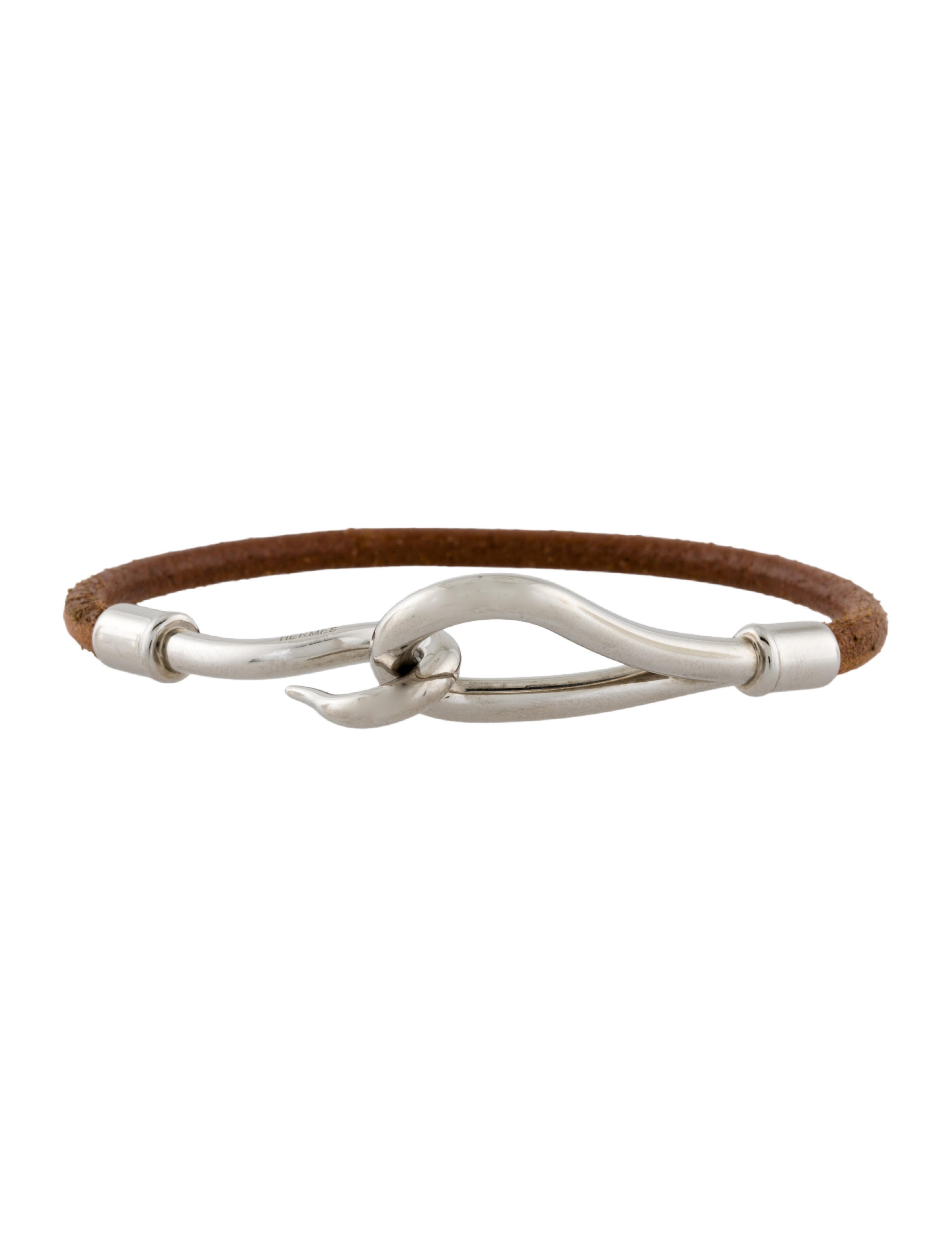 Hermès Leather Jumbo Hook With Bridle Wrap Bracelet