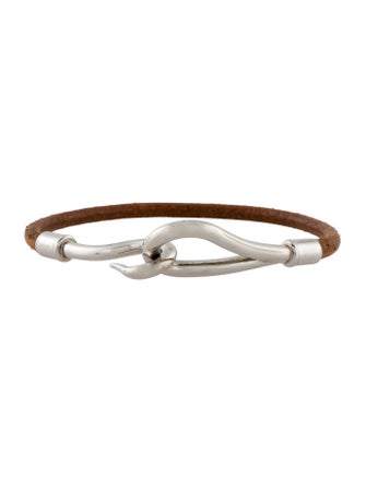 Hermès Leather Jumbo Hook With Bridle Wrap Bracelet