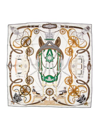 Hermès Stately Wheels Silk Scarf