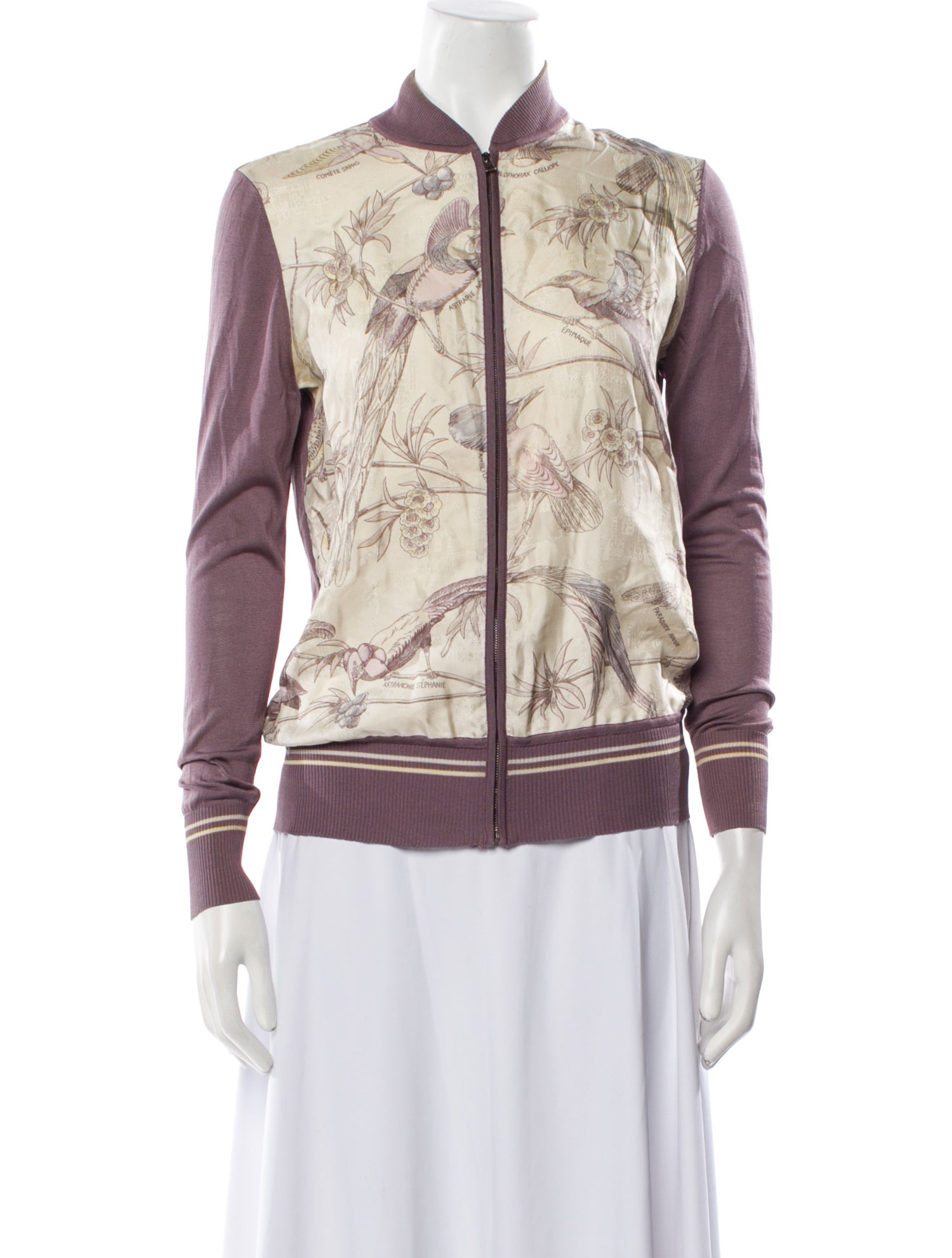 Hermès Silk Striped Bomber Jacket