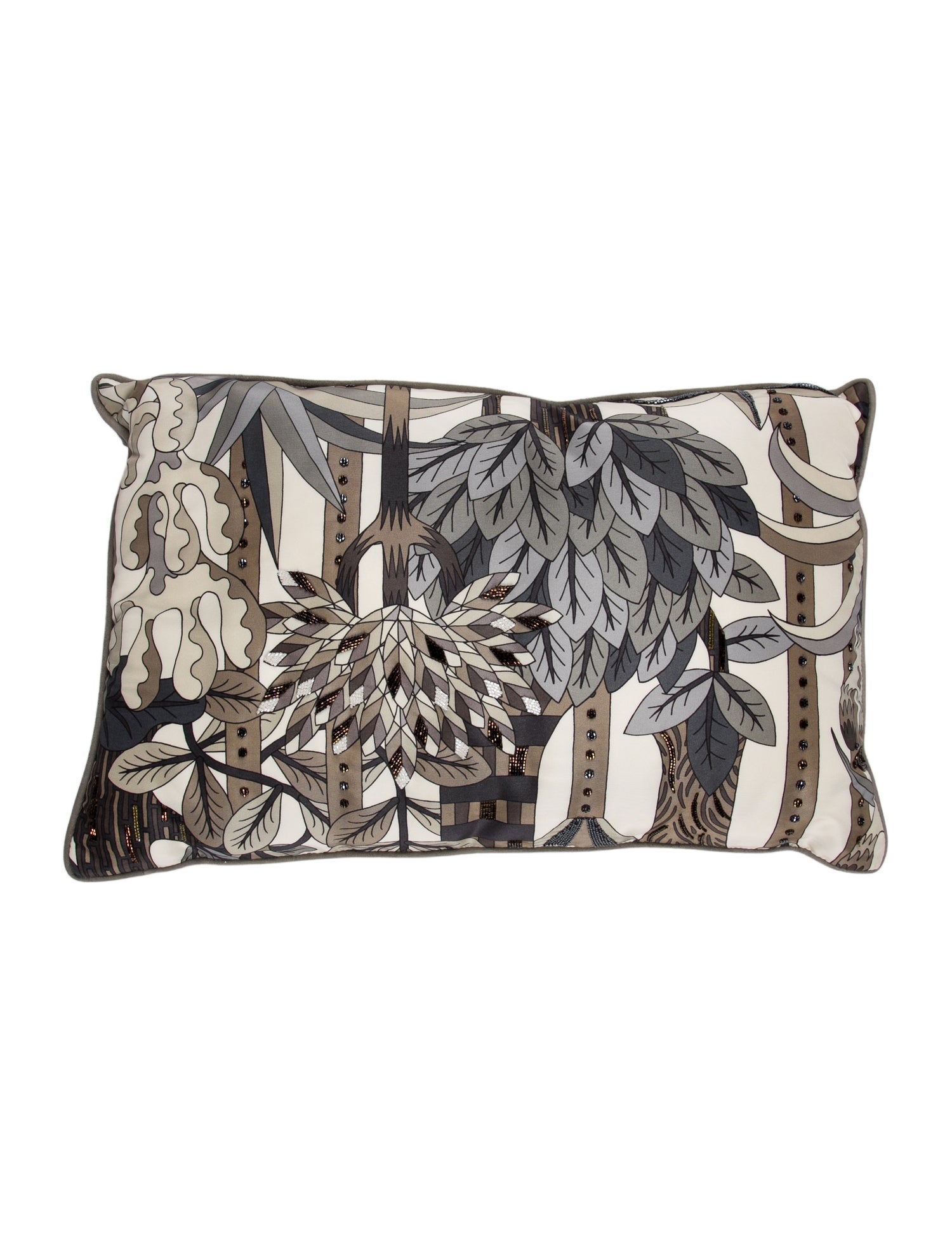 Hermès Jardin d'Osier Beaded Throw Pillow