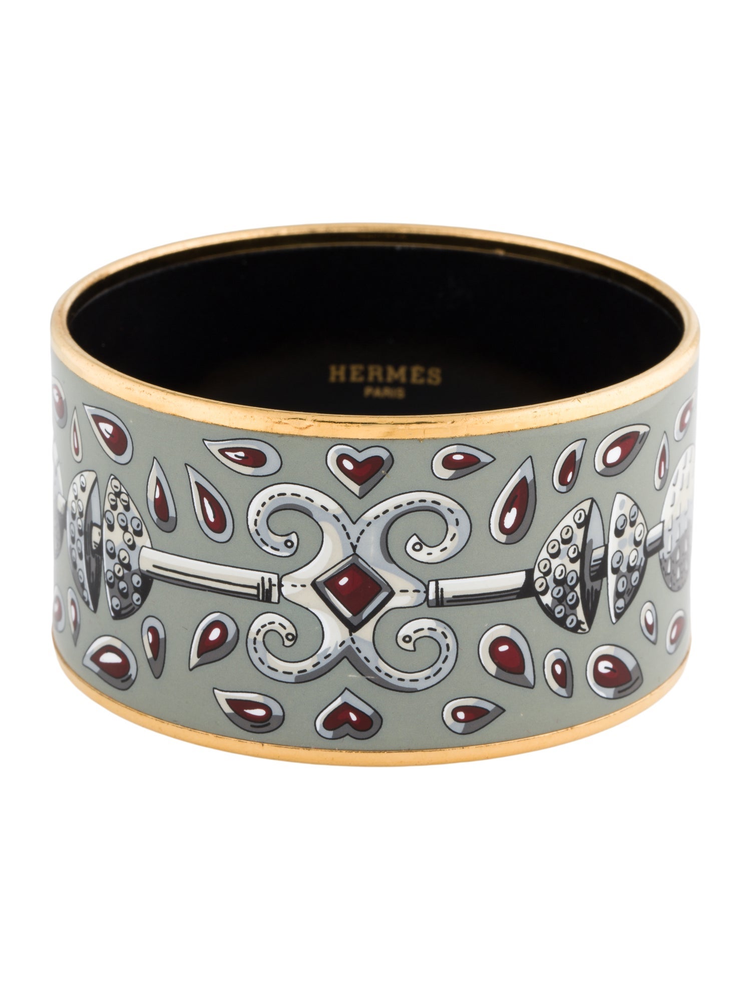 Hermès Extra Wide Enamel Bangle Bracelet