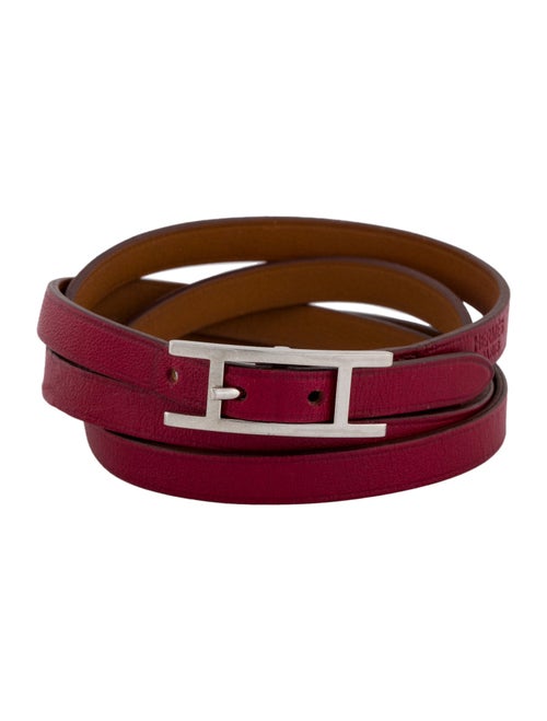 Hermès Leather Hapi 3 Grand Wrap Bracelet