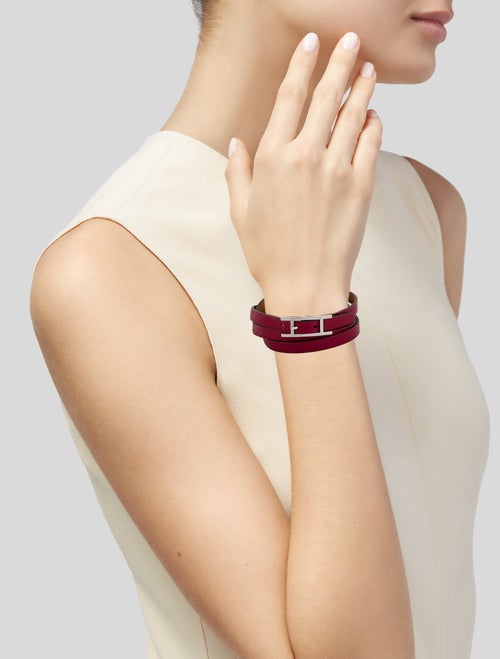 Hermès Leather Hapi 3 Grand Wrap Bracelet
