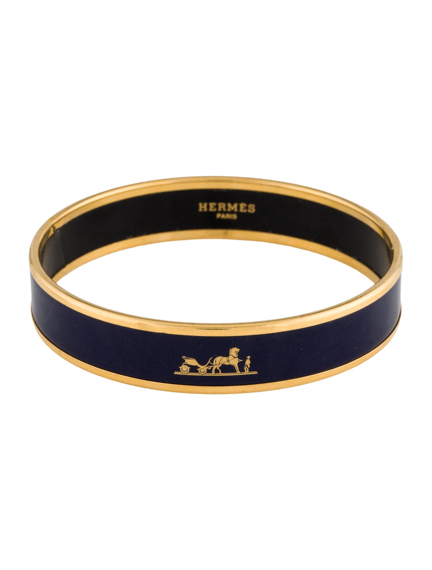 Hermès Enamel Calèche Narrow Bangle