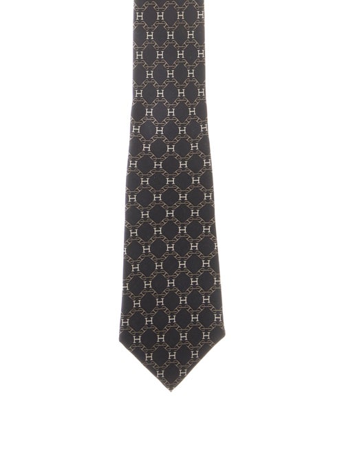 Hermès Pattern Print Silk Tie