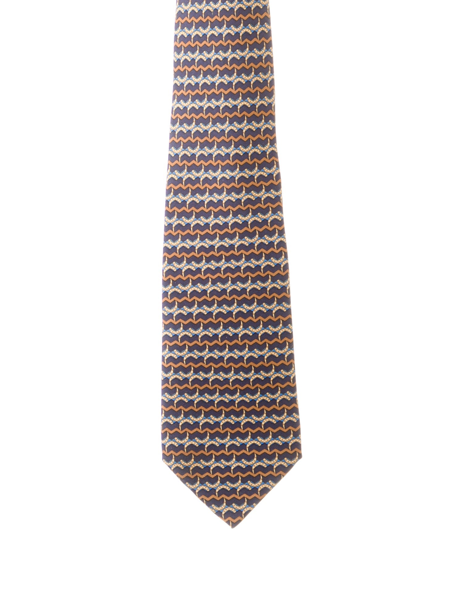 Hermès Pattern Print Silk Tie