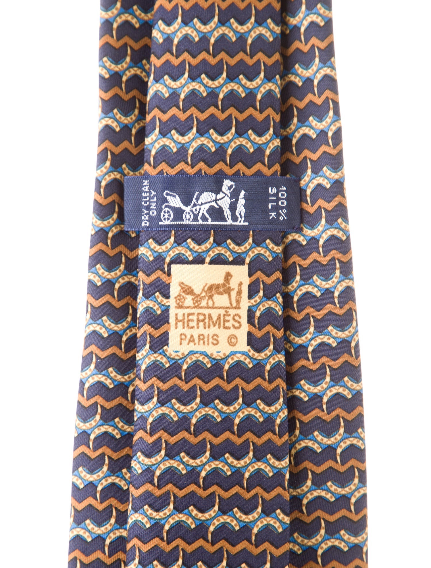 Hermès Pattern Print Silk Tie