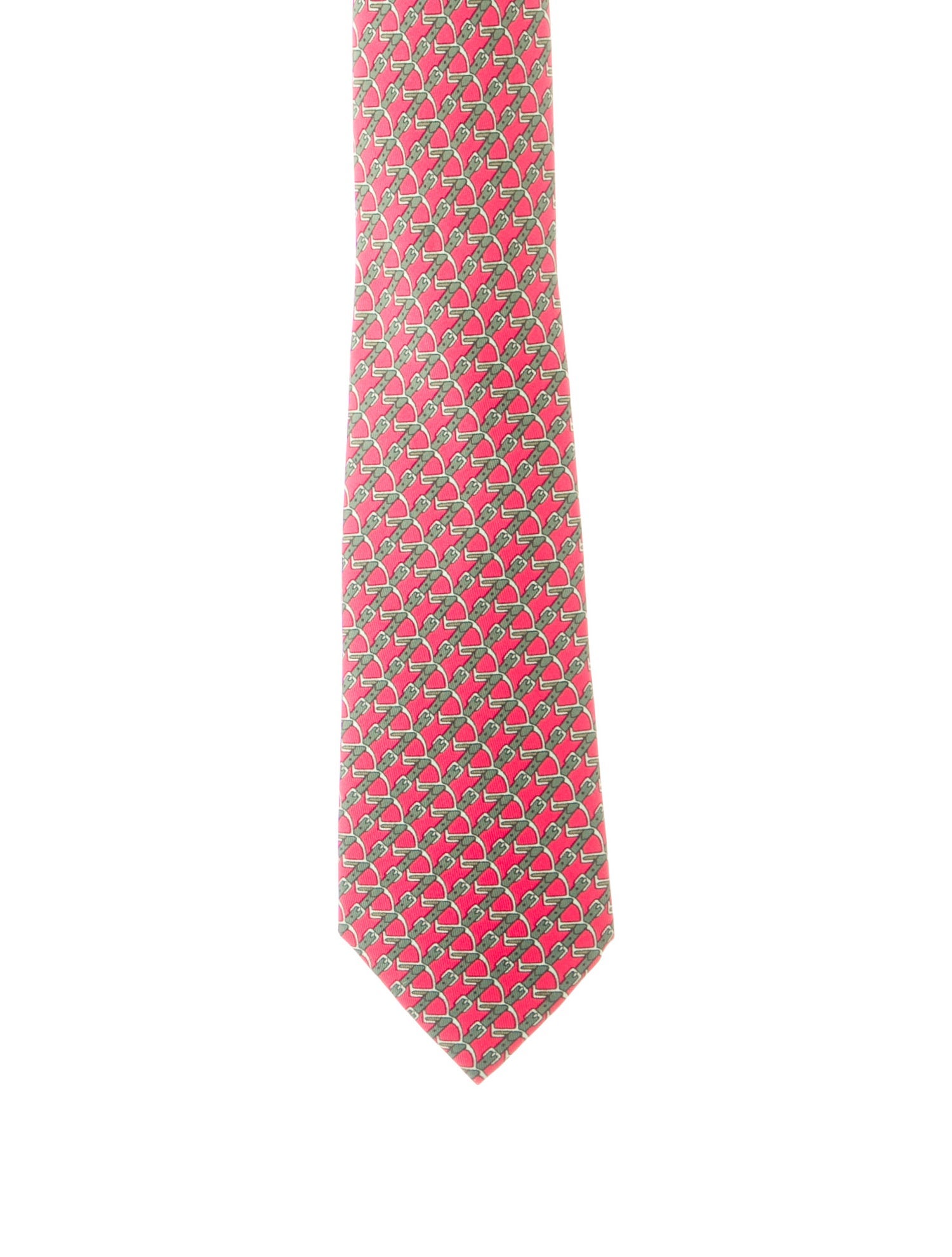 Hermès Pattern Print Silk Tie