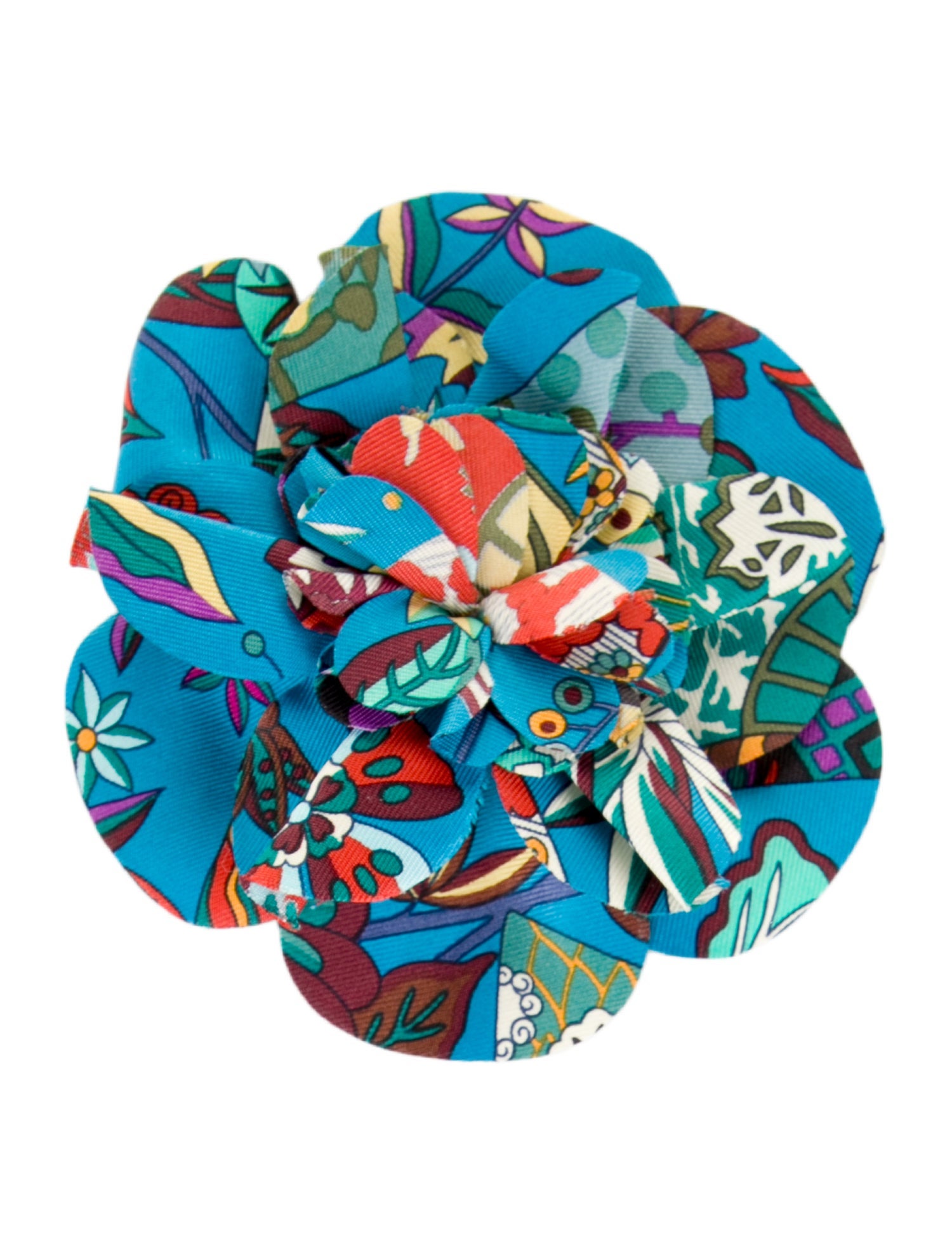 Hermès Silk Flower Hair Clip