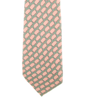 Hermès Pattern Print Silk Tie