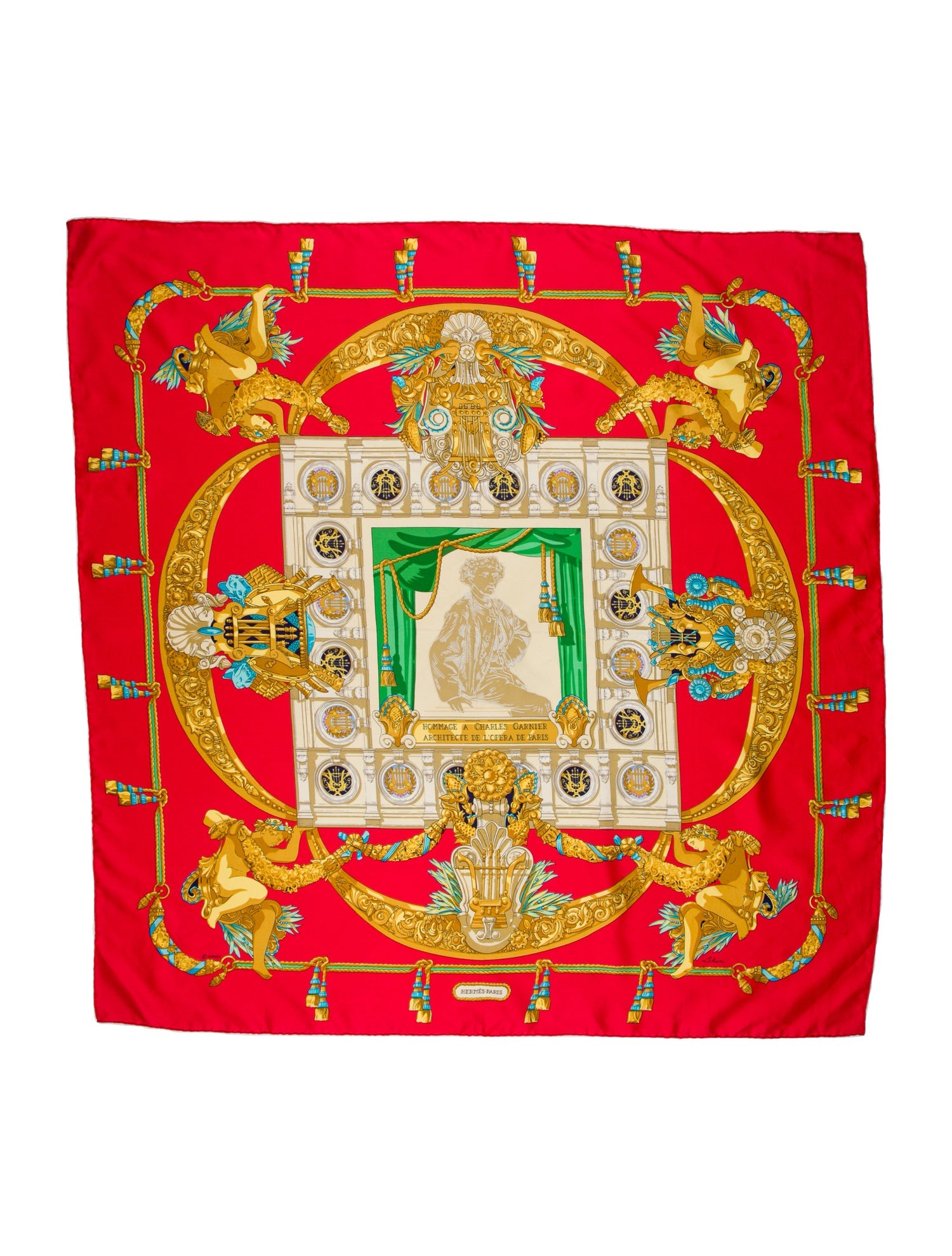 Hermès Hommage A Charles Garnier Architecte De L'Opera Silk Scarf