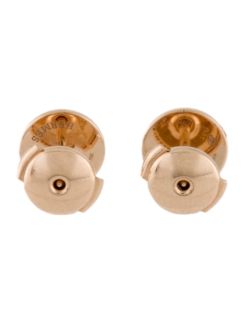 Hermès 18K Ex-Libres Round Stud Earrings
