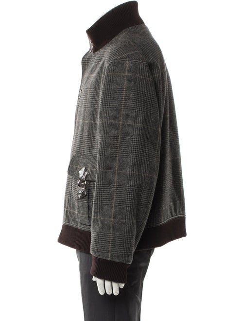 Hermès Wool Plaid Print Puffer Coat
