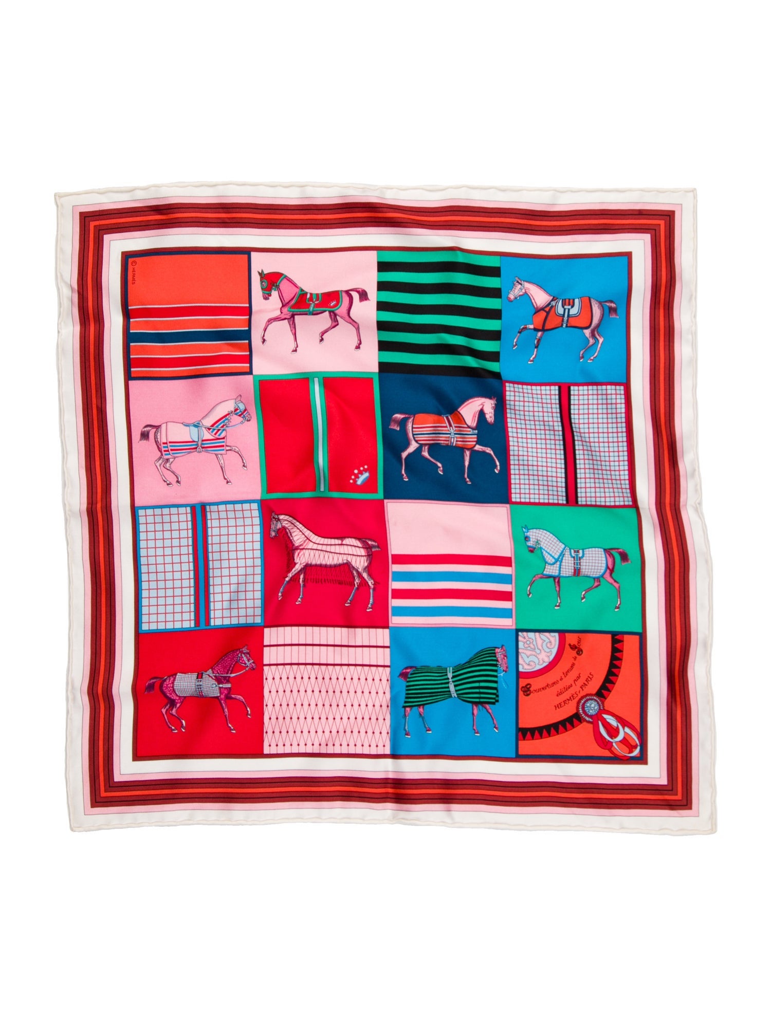 Hermès Couvertures Nouvelles Silk Pocket Square