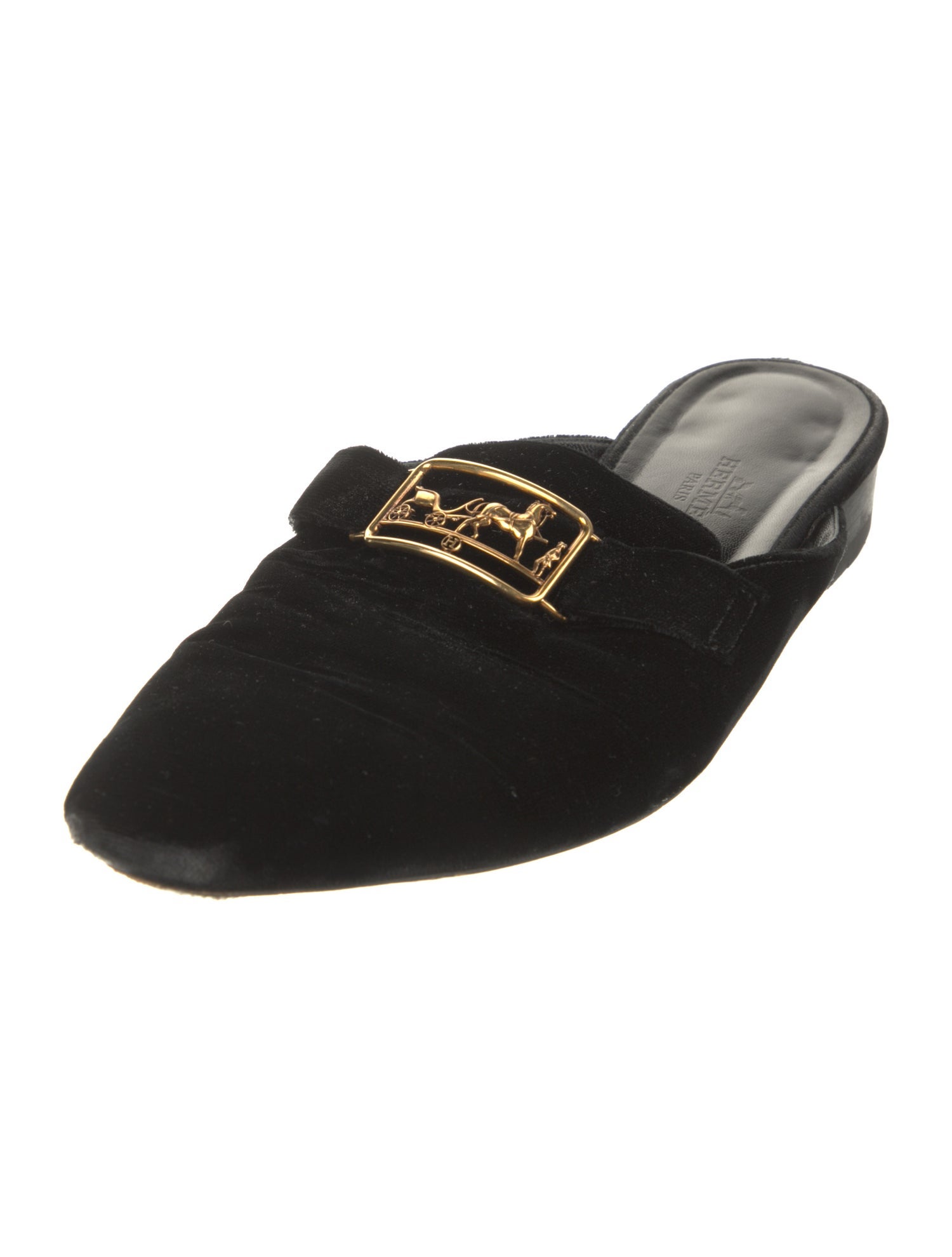 Hermès Vincennes Velvet Mules