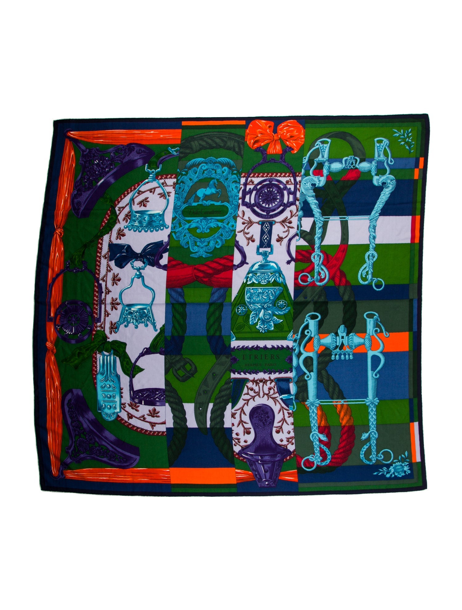 Hermès Della Cavalleria Etriers Cashmere Shawl